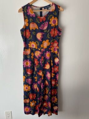 Princess Highway Colorful Floral Wide Leg Jumpsuit Size 6 Retro 60s 70s Mod